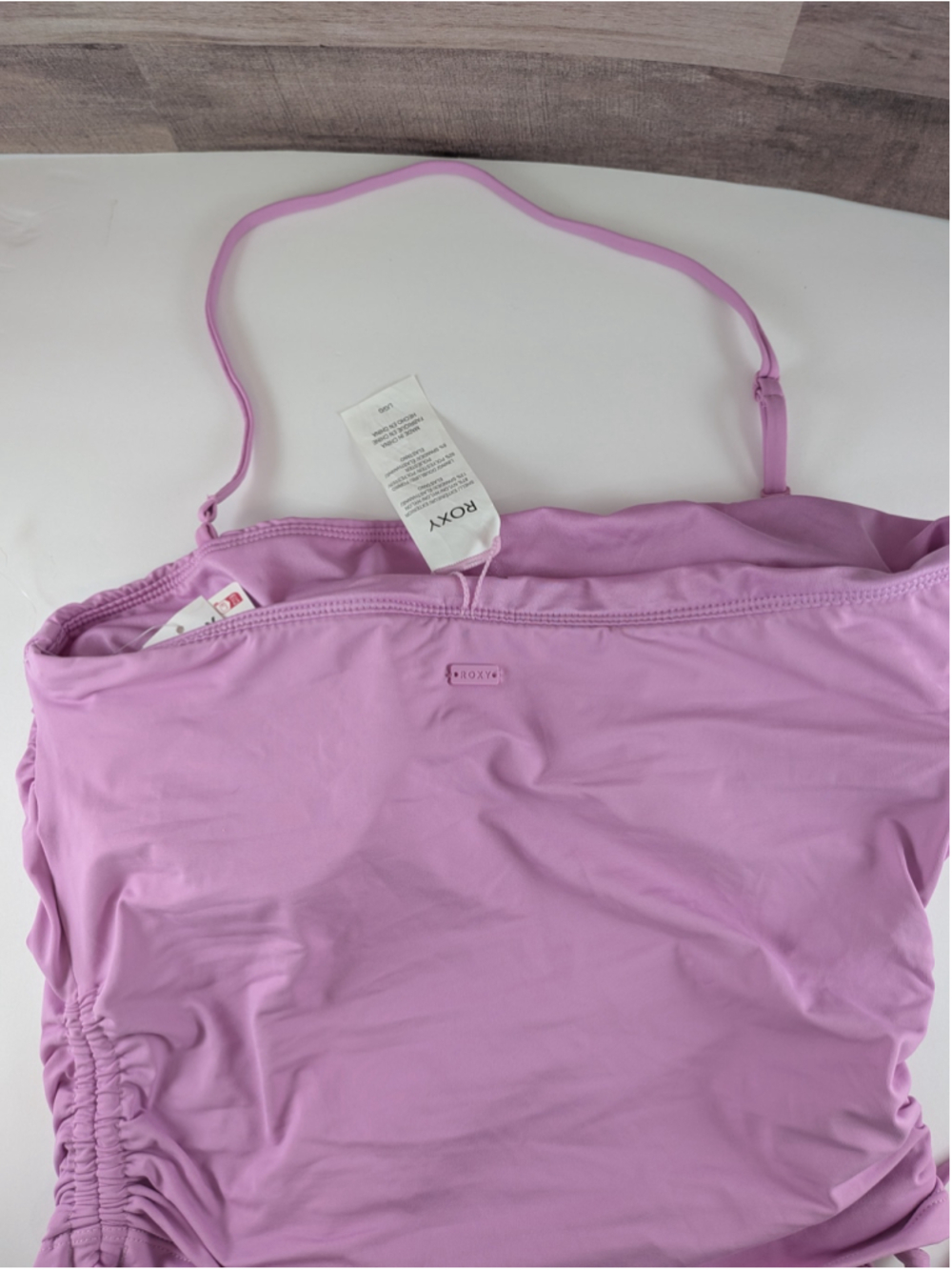 ROXY Purple Bandeau Adjustable Tankini Bikini Top Large - Picture 2 of 9